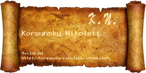 Korsunsky Nikolett névjegykártya